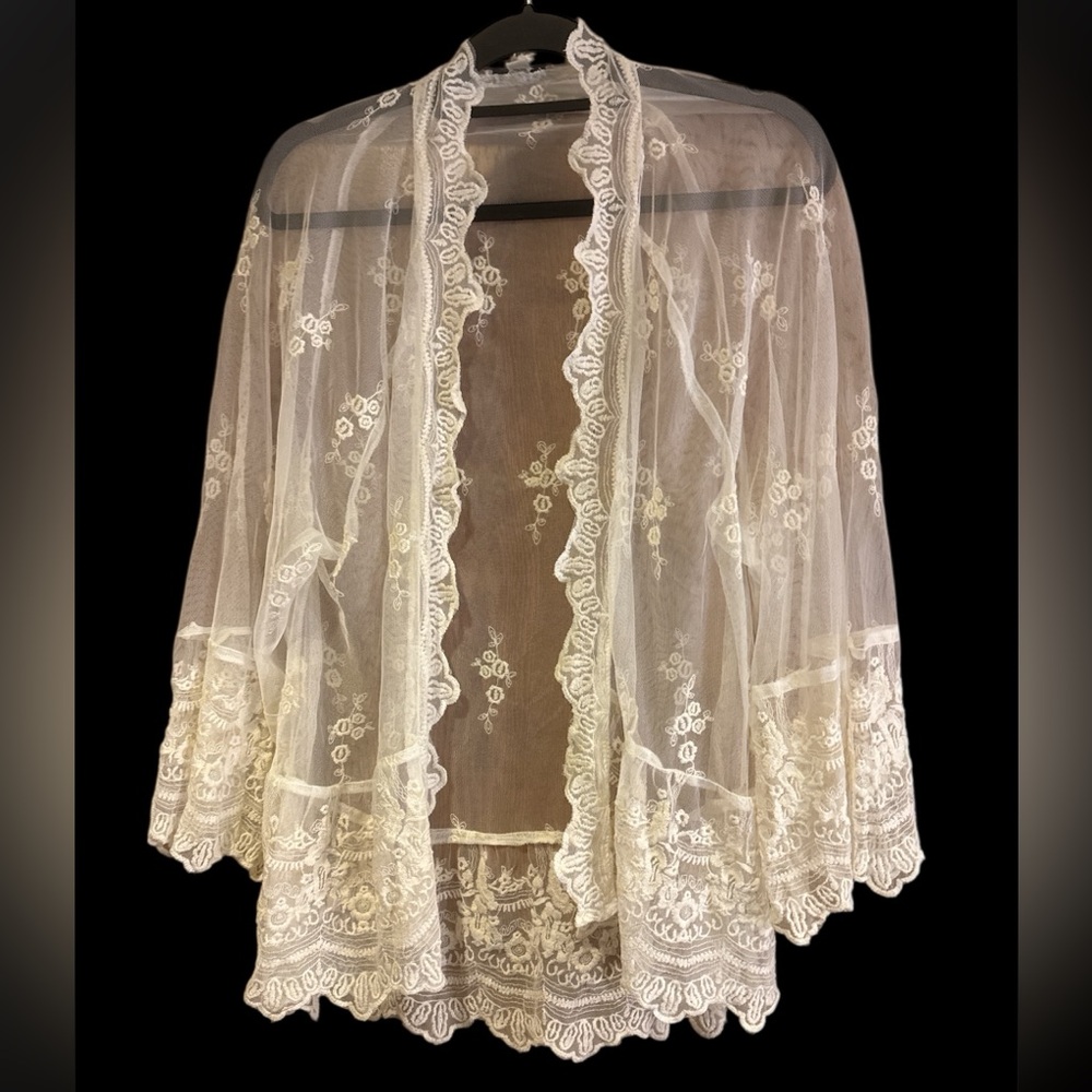AMERICAN EAGLE OUTFITTERS LACE SHEER CARDIGAN JACKET NWOT SIZE - M